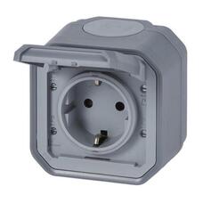 PLEXO 1-АЯ РОЗЕТКА СЕРАЯ IP55 