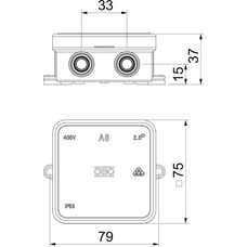 A8 75X75X36MM IP55 СЕРАЯ СОЕДИНИТЕЛЬНАЯ КОРОБКА